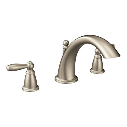 Moen T933BN Brantford Two-Handle Low Arc Roman Tub Faucet Without Valve, Brushed Nickel