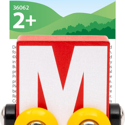 BRIO – Letter Train M | Wooden Train Set Accessory Toy for Kids Age 2 Years Up