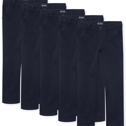 The Children's Place Girls' Skinny Chino Pants, Tidal 5-Pack, 6