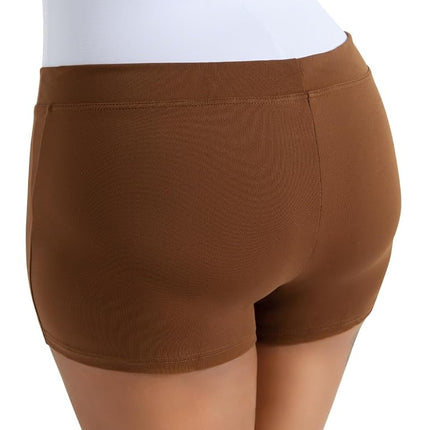 Capezio Women's Boy Cut Low Rise Shorts, Brown, S