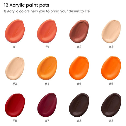 ARTEZA Peinture par Numéros pour Adultes, 30 x 40 cm, 21 Pièces, Kit de Peinture par Numéros Désert, Comprend 1 Toile, 12 Pots de Peinture Acrylique, 5 Pinceaux, Fournitures Artistiques pour la Décoration Murale à la Maison et au Bureau