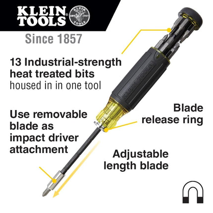 Klein Tools 80083 Klein Tools 80083 Impact Driver Kit with 7-in-1 SAE Impact Socket Set and 14-in-1 Multi-Bit Adjustable Length Screwdriver, 2-Piece