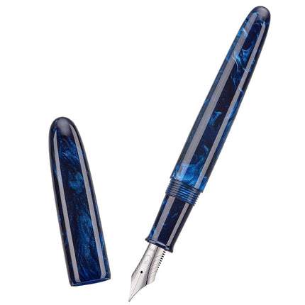 Asvine C80 Fountain Pen #8 Stub 1.1mm Nib Large Handcraft Calligraphy Art Drawing Pen with Converter Pen Case Collection Set (Galaxy Blue)