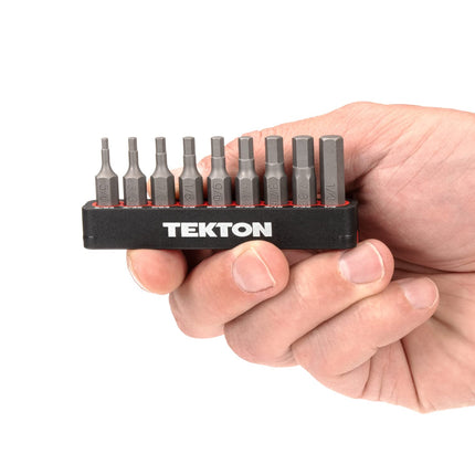 TEKTON 1/4 Inch Hex Bit Set with Rail, 9-Piece (5/64-1/4 in.) | DZX93001