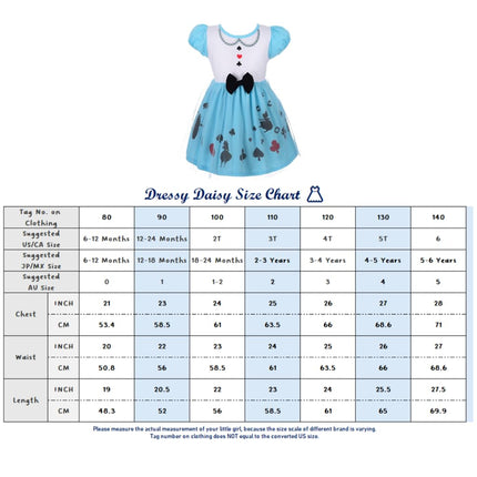 Dressy Daisy Wonderland Princess Tulle Dress for Toddler Girls Halloween Fancy Party Costume Summer Outfits with Hair Hoop Size 42 Blue 100