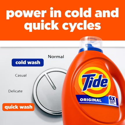 Tide Laundry Detergent Liquid, Original Scent, HE Turbo Clean, 64 Loads