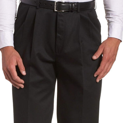 Haggar Men's Work to Weekend Classic Fit Pleat Regular and Big and Tall Sizes, Black, 44W x 30L