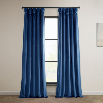 HPD Half Price Drapes Heritage Plush Velvet Curtains for Living Room 50 X 108 (1 Panel), VPYC-198604-108, Pisces Blue