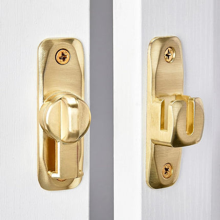INIRET 3 Packs Barn Door Latches,Gold 90/180 Degree Gate Lock,Zinc Alloy Right Angle Door Lock Latch,Flip Gate Latches Hardware,Door Security Sliding Door Latch Lock fo Cabinets,Bathroom