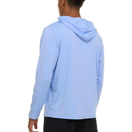 Champion Men's Sun Hoodie, Long Sleeve UPF 50+ Rash Guard Fishing Sun Shirt, Light Blue, S