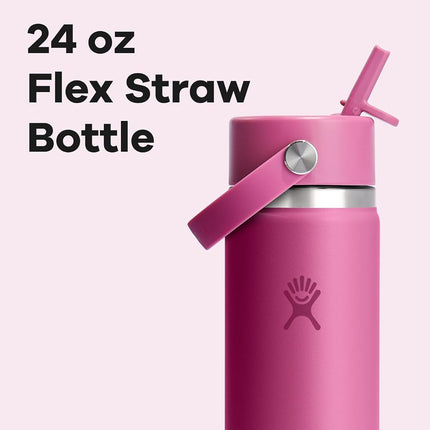 Hydro Flask 24 Oz Wide Flex Straw Cap Bottle - Insulated Stainless Steel - Wide Straw Lid, Non Spill, Leakproof in Reef