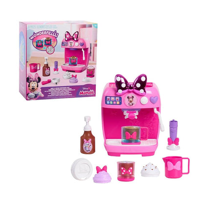 Disney Jr. Minnie Mouse Rise & Shine Bowrista Set, 25 cm Play Espresso Machine, Ages 3 and Up by Just Play