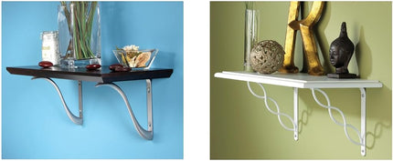 Knape & Vogt John Sterling Colonial Style Decorative Shelf Bracket, 10-Inch, Black, RP-0090-10BK