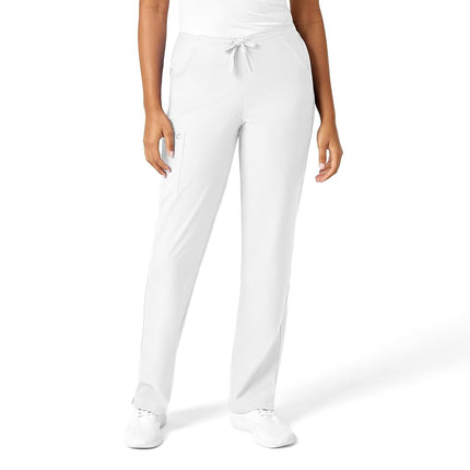 WonderWink 5255TXWHIT1TX W123 Pantalon à cordon de serrage pour femme, blanc, taille grande étendue-1X