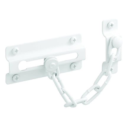 PRIME-LINE U 9852 Standard Chain Door Guard, 3-5/16 in H X 1-3/8 in W X 2 in D, Steel, White, 1 Count (Pack of 1)