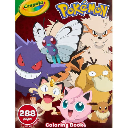 Crayola Pokémon Coloring Book, 288 Pgs, Pokémon Coloring Pages and Stickers, Gift for Kids, Ages 3, 4, 5, 6