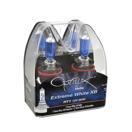 HELLA H71071032 Optilux Extreme White XB 12V Bulb Set H11 (80W)