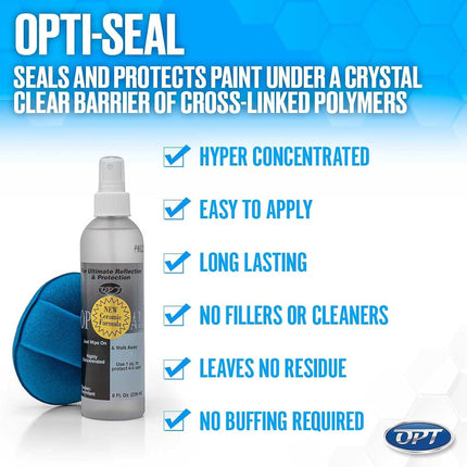Optimum Opti-Seal Polymer Paint Sealant Spray for Automotive Paint and Interior Car Detailing, Includes Detailing Applicator Pad (8 oz)