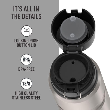 Thermos Stainless King 24 Ounce Drink Bottle, Stainless Steel, SK4000STTRI4