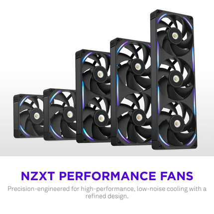 NZXT F140X - 140mm PWM RGB Performance PC Case Fan - Black