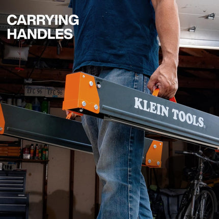 Klein Tools 66187 Folding Saw Horse, Heavy Duty Legs, Metal Saw Horse for Woodworking, Carpenters, Contractors, 2-Pack