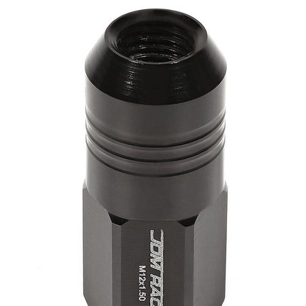 DNA MOTORING LN-ZTL-9020-15-BK 20Pcs Closed End Design M12 x 1.5 Aluminum Alloy Wheel Lug Nuts + Deep Drive Extension Adapter, 20mm OD/50mm Height (Black)