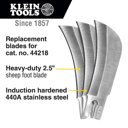 Klein Tools 44138 Replacement Coping Blades for Klein Tools Folding Utility Knife No. 44218, 3-Pack