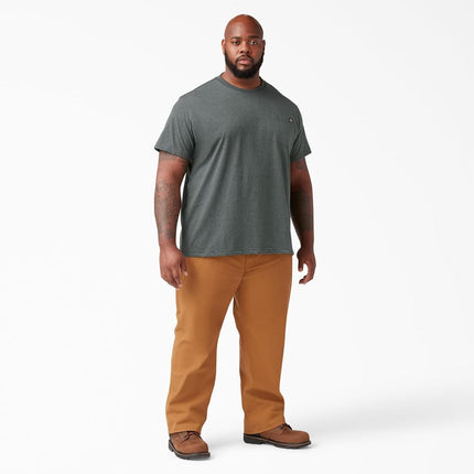 Dickies Men's Heavyweight Crew Neck Short Sleeve Tee T-Shirt, Hunter Green Heather, 3XL Big