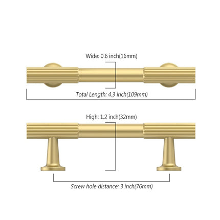 Asidrama 6 Pack 3 Inch(76mm) Brushed Gold Cabinet pulls Kitchen Cabinet Handles, Cabinet Pulls Kitchen Cabinet Hardware for Cupboard Drawer Pulls 2250