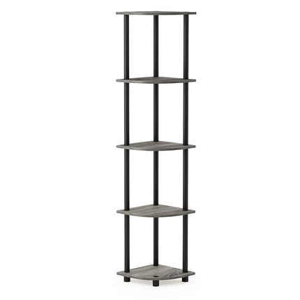 Furinno TURN-N-TUBE Corner Shelf, 5-Tier Corner Bo