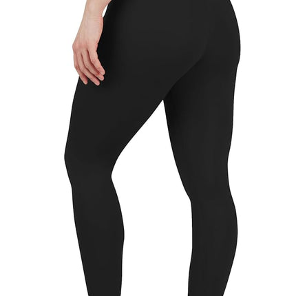 Yogalicious High Waist Ultra Soft Nude Tech Leggings for Women, Black Nude Tech 28", M
