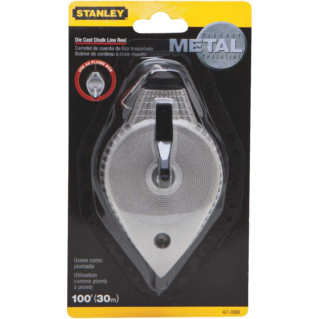 STANLEY 47-099 Carrete de línea de tiza de grado contratista de 30 m/100 pies