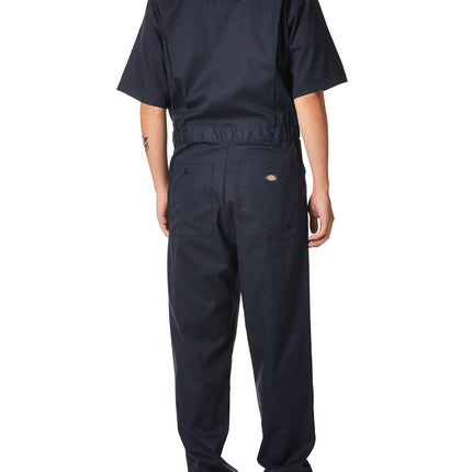 Dickies Men's Flex Short Sleeve Coverall Work Utility, Dark Navy V1, MTL