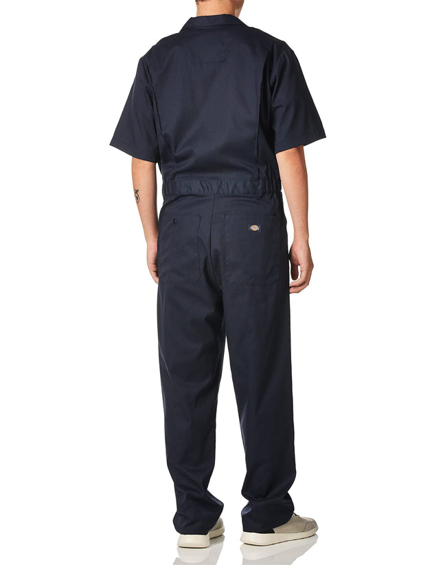 Dickies Men's Flex Short Sleeve Coverall Work Utility, Dark Navy V1, MTL