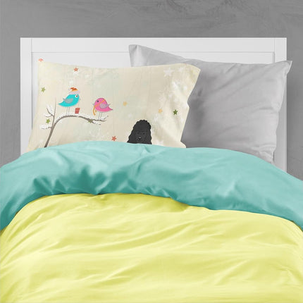Caroline's Treasures between Friends Poodle Black Fabric Standard Pillowcase BB2543PILLOWCASE, Multicolor