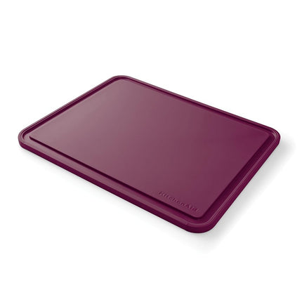 KitchenAid Classic Plastic Cutting Board with Perimeter Trench and Non Slip Edges, Dishwasher Safe, 11 x 14 inch, Beetroot