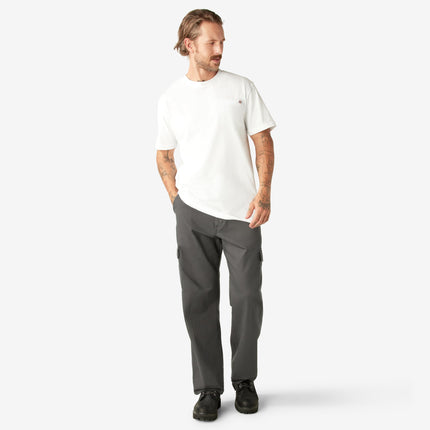 Dickies Camiseta de manga corta de cuello redondo de peso pesado para hombre, talla grande, blanco, 3X-Large Tall