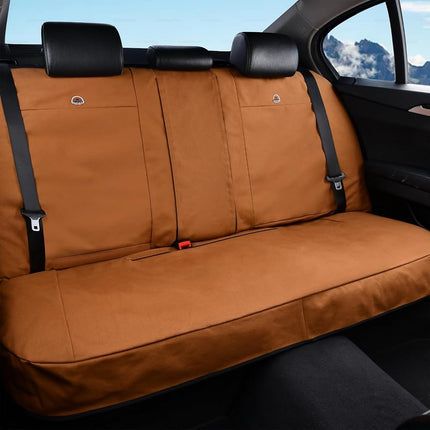 Coverado Car Back Seat Covers, Canvas Universal Seat Covers for Cars, Rear Car Seat Cushions, Auto Seats Protectors for Kids & Dogs, Driver Seat Covers Fit for Most Vehicles Trucks SUVs/Khaki