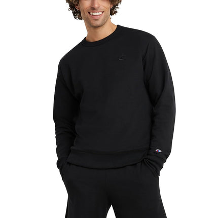 Champion Men's Powerblend Pullover Sweatshirt, Bla
