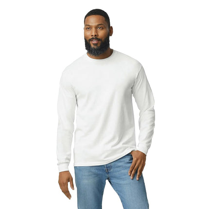 Gildan Unisex's Heavy Cotton Long Sleeve T-Shirt, Style G5400, 2-Pack, White, XXL (Pack of 2)