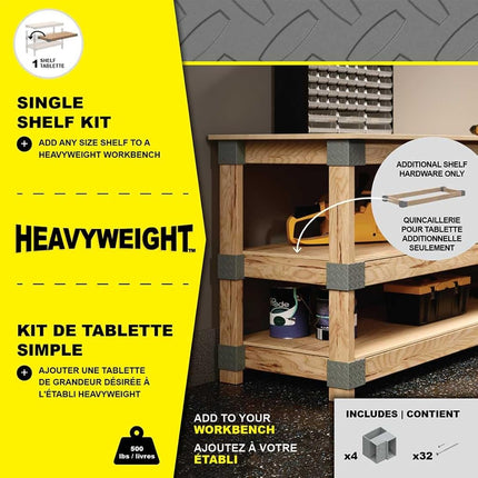 Heavyweight 2' x 4' Do-It-Yourself Workbench Kit Grey