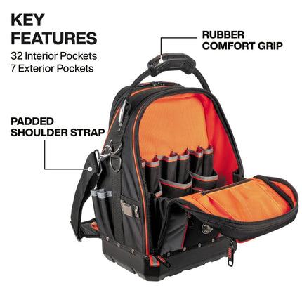 Klein Tools 62804 Tool Runner Tool Bag Organizer for Electricians, HVAC, Plumbers, Technicians, 39 Pockets, Opens Both Sides