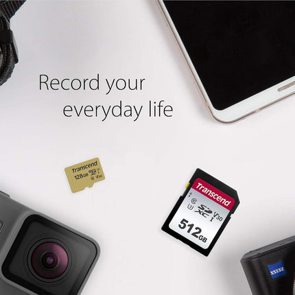 Transcend SDC300S 128GB SDXC Class 10 U1 V10 Memory Card, Speed up to 100MB/s for Digital Cameras TS128GSDC300S