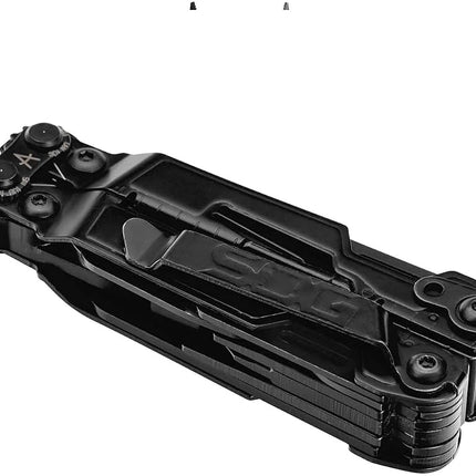 SOG PowerPint Mini Multi-Tool-Utility Tool with Compound Leverage Smooth Open, 18 Lightweight Specialty Tools, Stainless Steel Blade-Black (PP1002-CP)