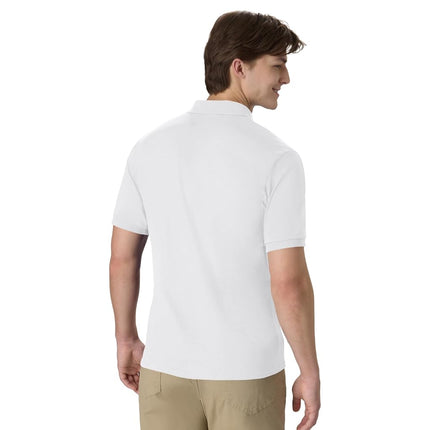 Hanes Men's Short-Sleeve Jersey Pocket Polo (Pack of 2), White/White, Large