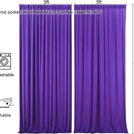 AK TRADING CO. 10 feet x 10 feet Purple IFR Polyester Backdrop Drapes Curtains Panels with Rod Pockets - Wedding Ceremony Party Home Window Decorations