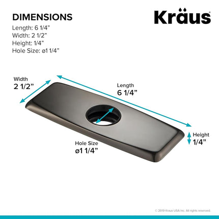 KRAUS Deck Plate for Bathroom Faucet in Gunmetal, BDP01GM
