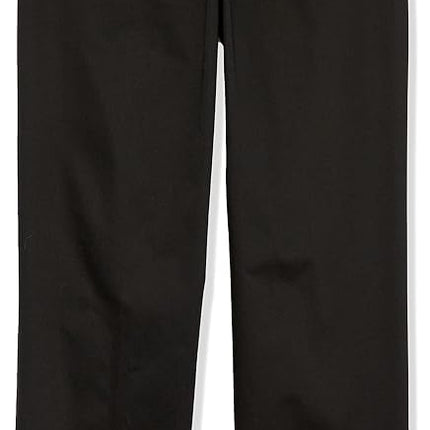 Haggar Men's Premium No Iron Khaki Straight Fit & Slim Fit Flat Front Casual Pant, Black, 34W x 30L