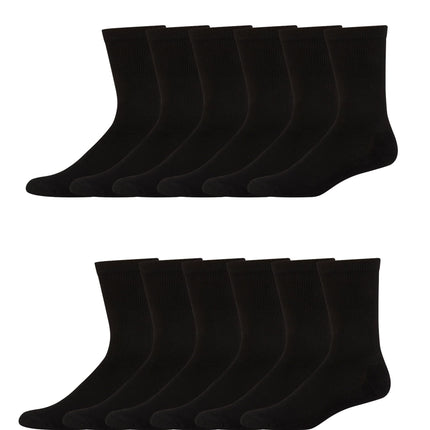 Hanes Cushioned Men’s Crew Socks, X-Temp, 12-Pair 