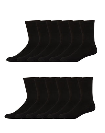 Hanes Cushioned Men’s Crew Socks, X-Temp, 12-Pair 